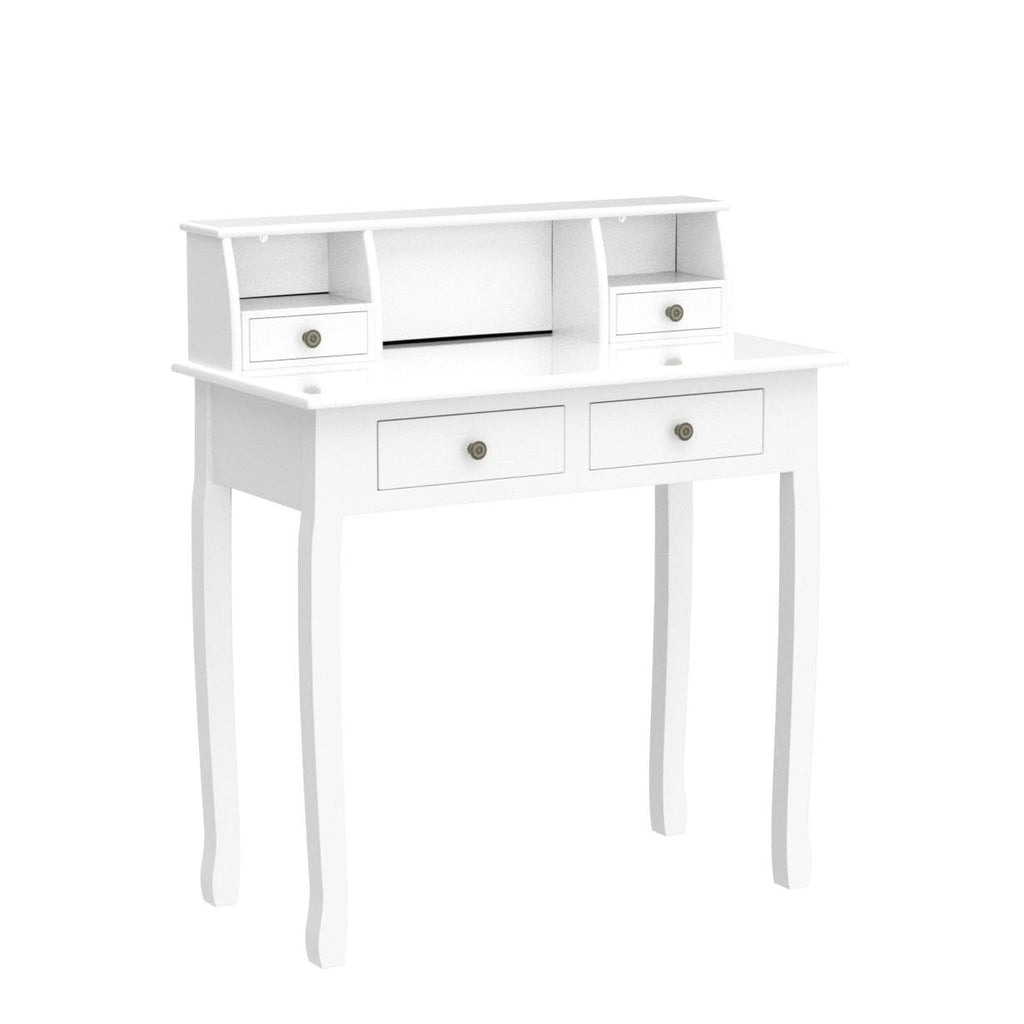 White Writing Desk with Hutch C56396