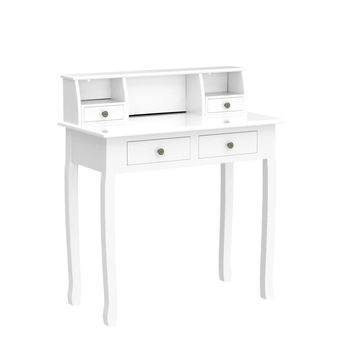 White Writing Desk with Hutch C56396