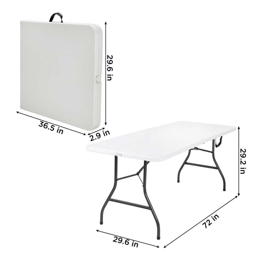 6 Foot Folding Table White Speckle Q19876