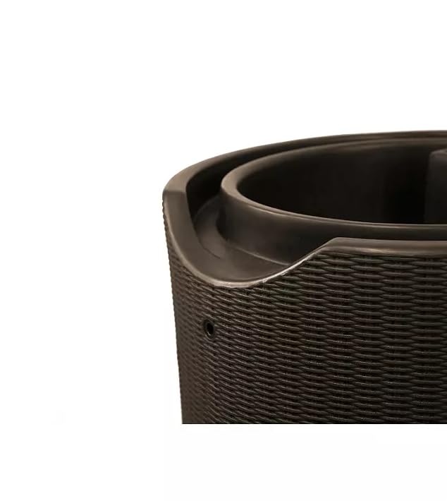 Black 50-Gallon Rain Barrel with Planter Top R477159