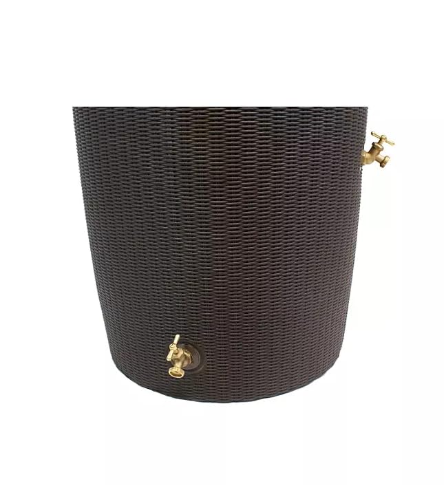 Black 50-Gallon Rain Barrel with Planter Top R477159