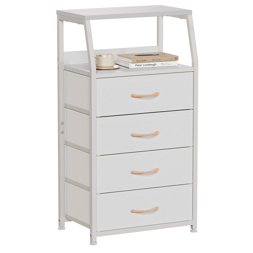 White 4 Drawer Dresser with 5 Storage Bins Z672
