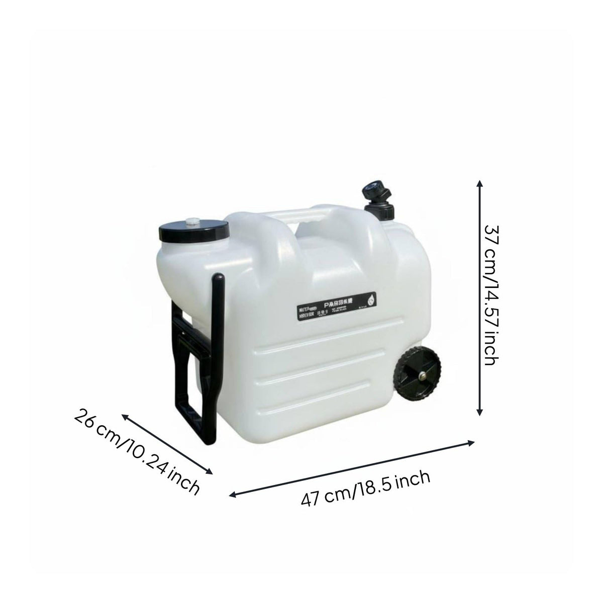 Black Portable Water Container with Faucet and Wheels H5836