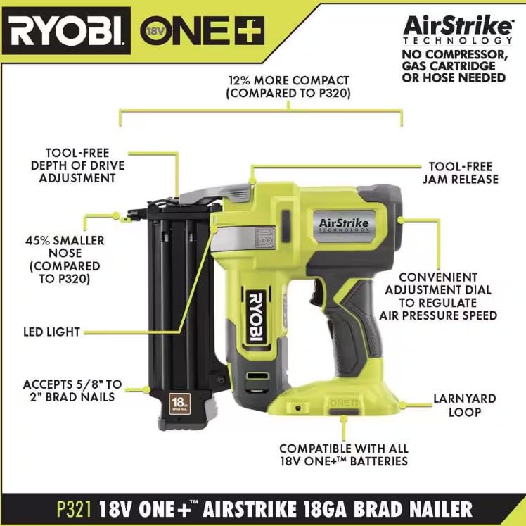 18V Cordless 18-Gauge Brad Nailer and Multi-Tool Combo Kit O1508