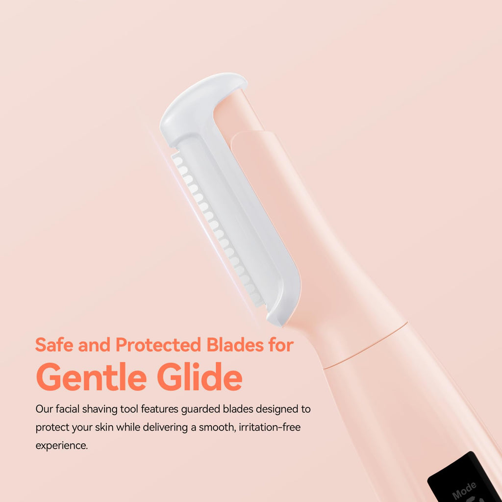 Pink Rechargeable Facial Razor with 8 Blades T766741