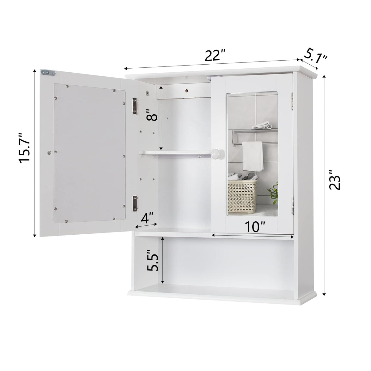 Medicine Cabinet with Mirror 2 Doors T817510