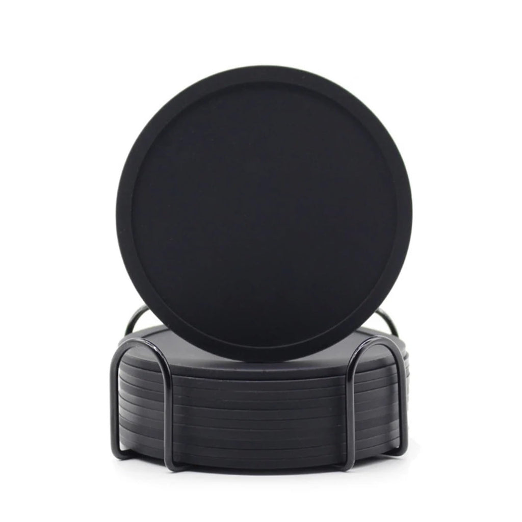 32 Pc Black Silicone Coasters Y910
