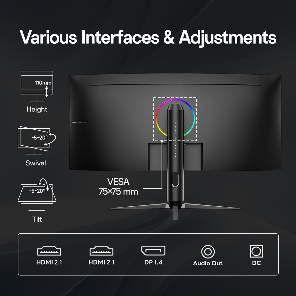 34 Inch 240Hz Ultrawide Curved Gaming Monitor WQHD 1500R HDR400 Q848618