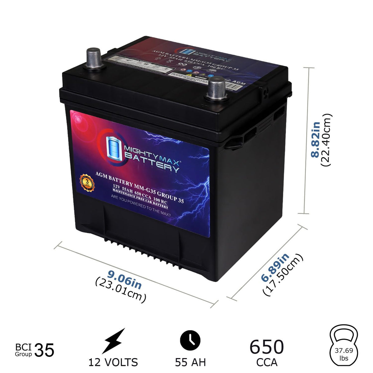 12V 55Ah AGM Replacement Battery Z860910