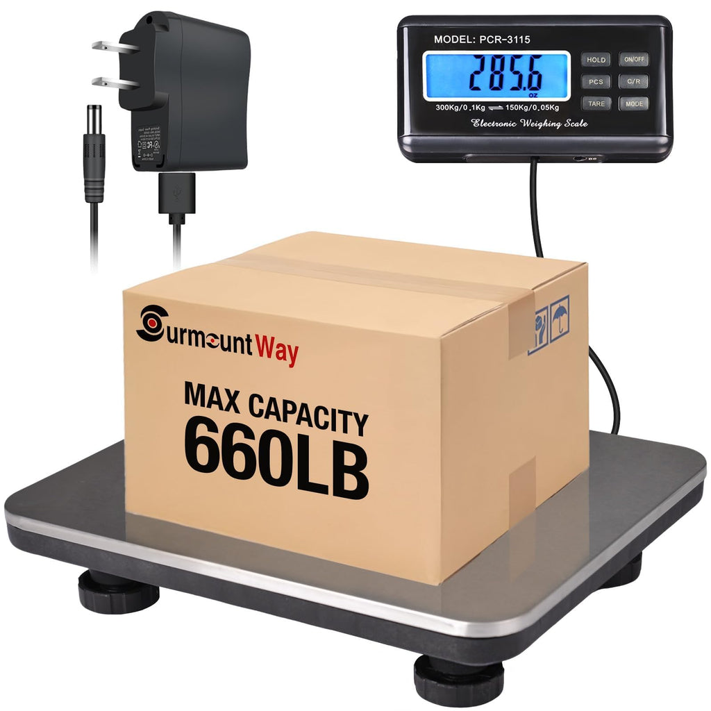Heavy Duty Shipping Scale 660lbs Stainless Platform K93480