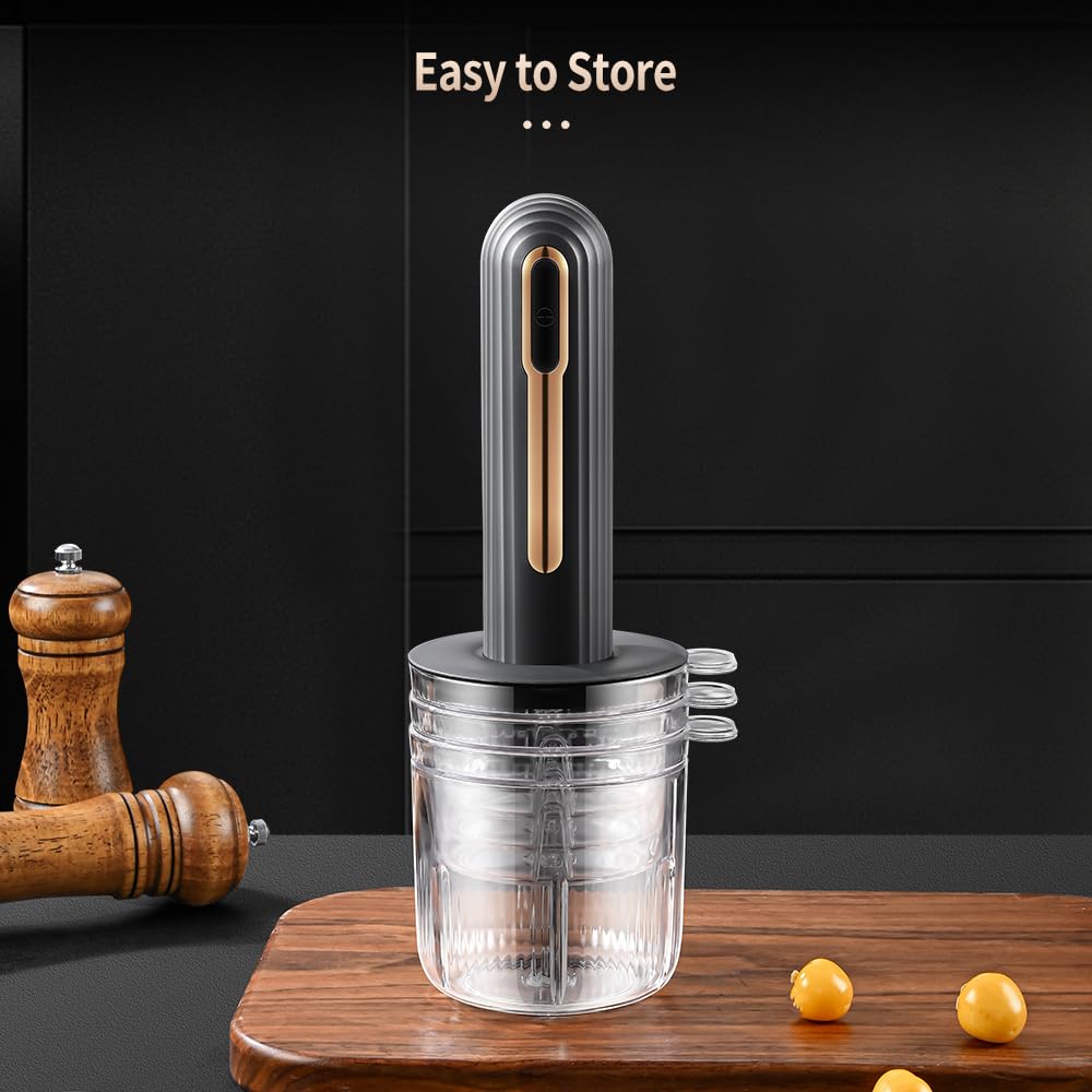Electric Mini Food Processor, 4-Cup Portable USB, Black Q893