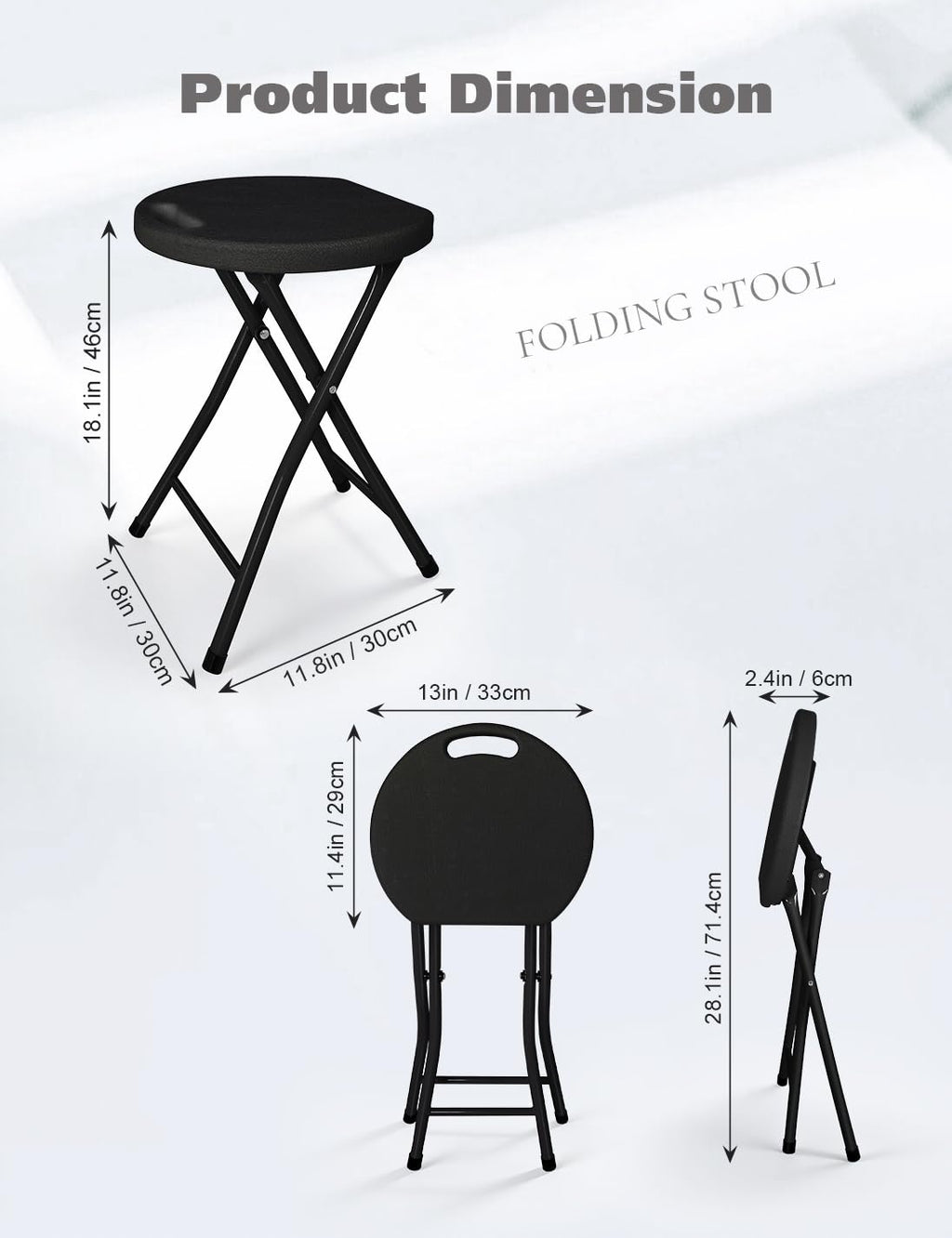 18 Inch Folding Stool with Handle L86113