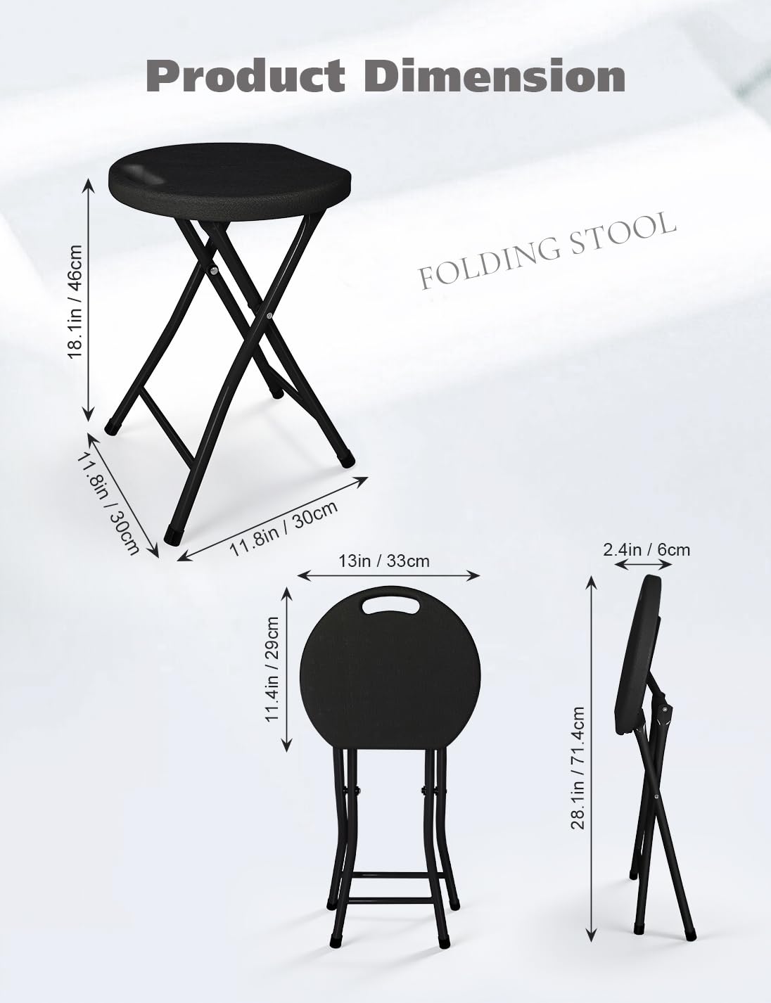 18 Inch Folding Stool with Handle L86113