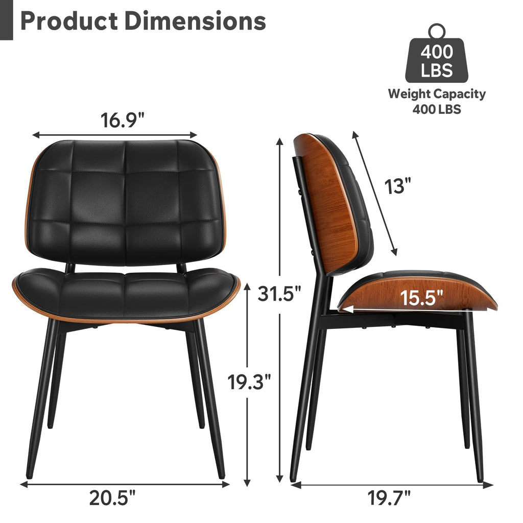 Black Faux Leather Dining Chairs Set of 4 H10503