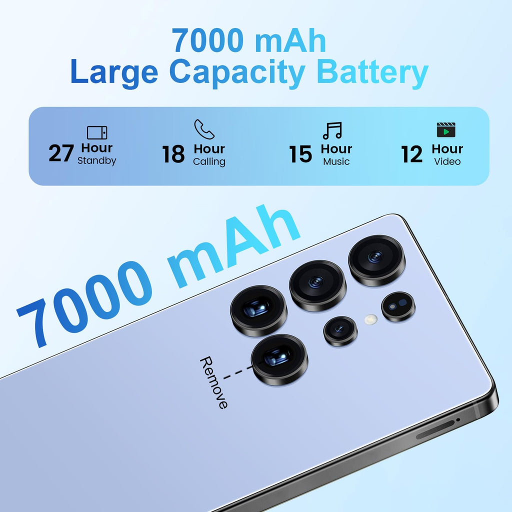 Unlocked Android 14 Smartphone 7000mAh 6.99" HD Screen 16+512GB Dual SIM 5G I6495