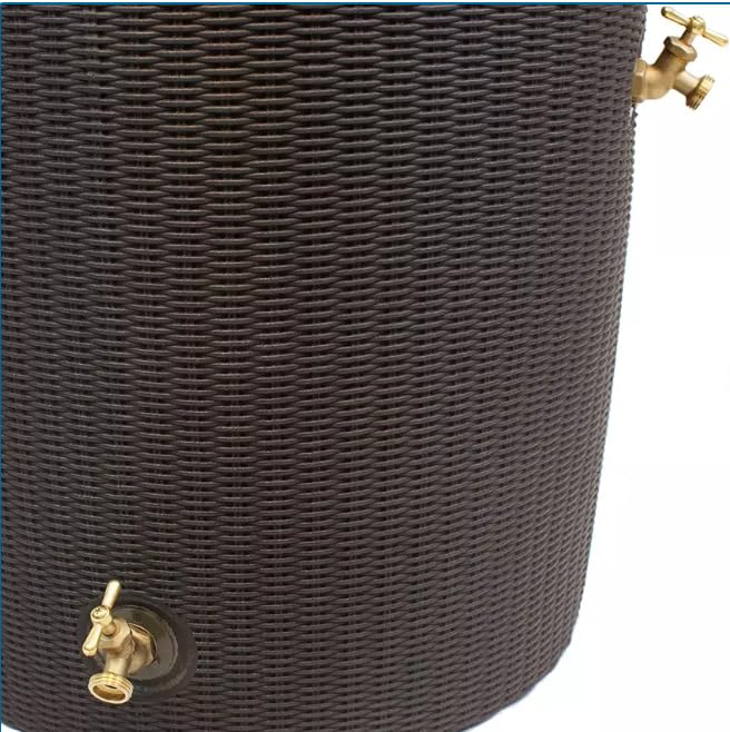 Black 50-Gallon Rain Barrel with Planter Top R477159