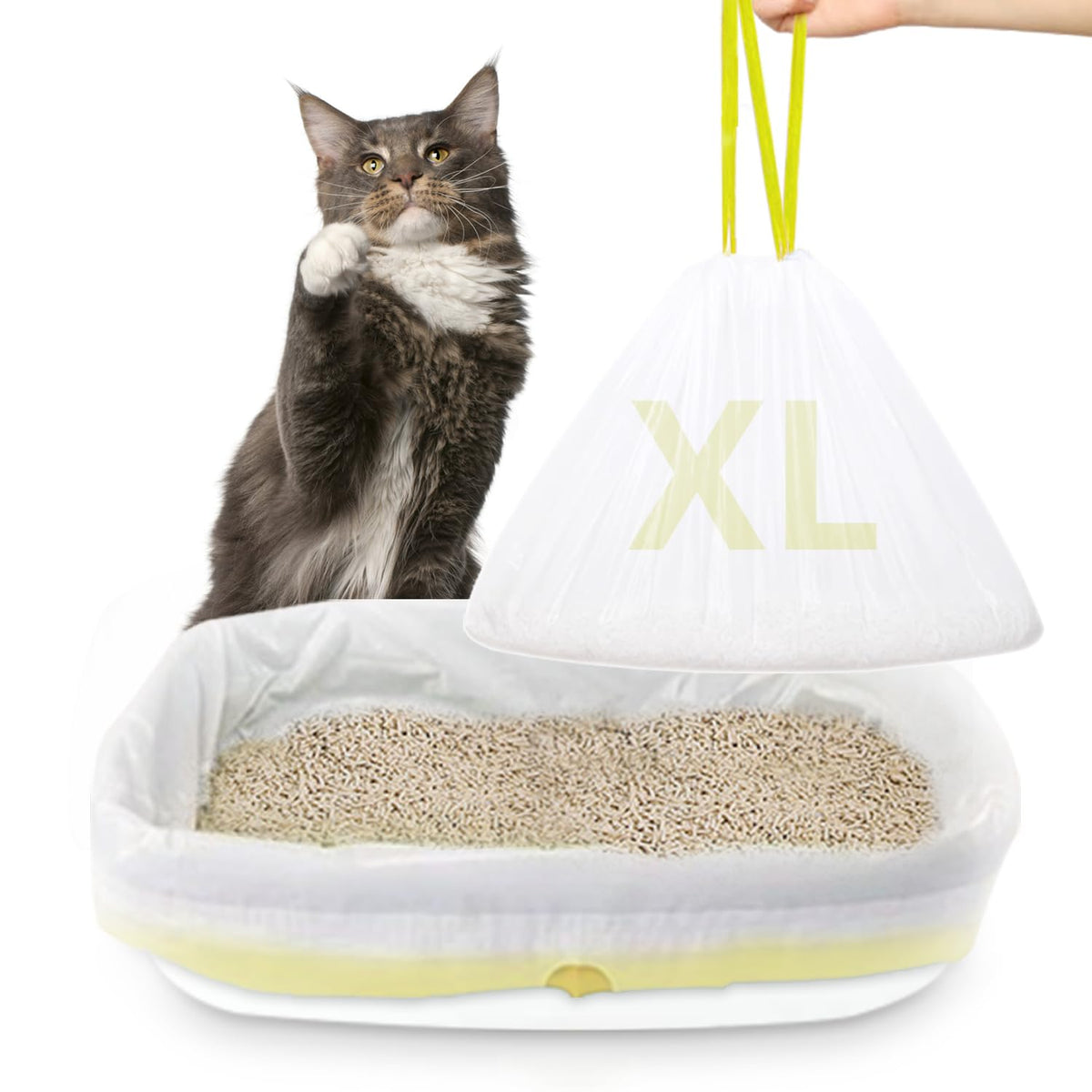 24 Pack Jumbo Cat Litter Box Liners with Drawstring S57157