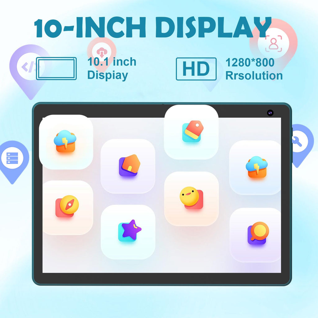Android 15 Tablet 10 inch, 2 in 1 Tablet with Keyboard, 8GB RAM+32GB ROM, 1TB Expandable, Quad-Core, HD Screen, WiFi, Navy M742963