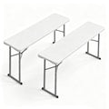 White 6 FT Narrow Folding Table Set of 2 J34216