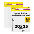 Super Sticky Easel Pad, 25 x 23 in, White, 2 Pads F7036