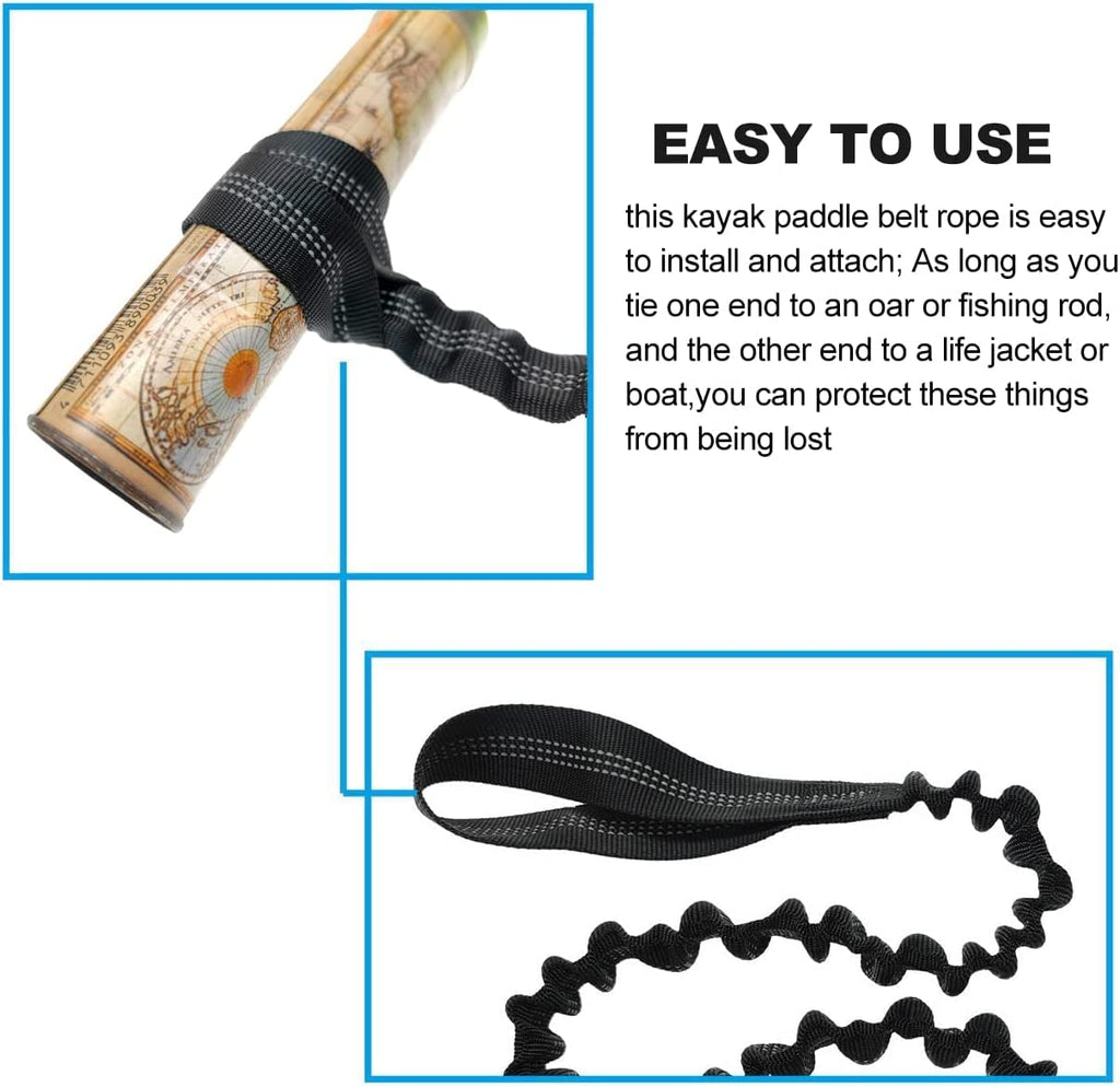 2 Pack Stretchable Paddle Leash with Carabiner G9796