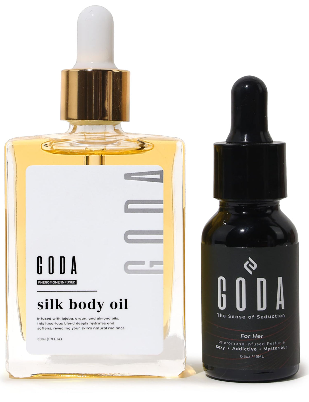 Pheromones Perfume + Silk Body Oil Bundle Floral Fragrance with Jasmine & Rose Hydrating Body Oil 100ml Vegan L720