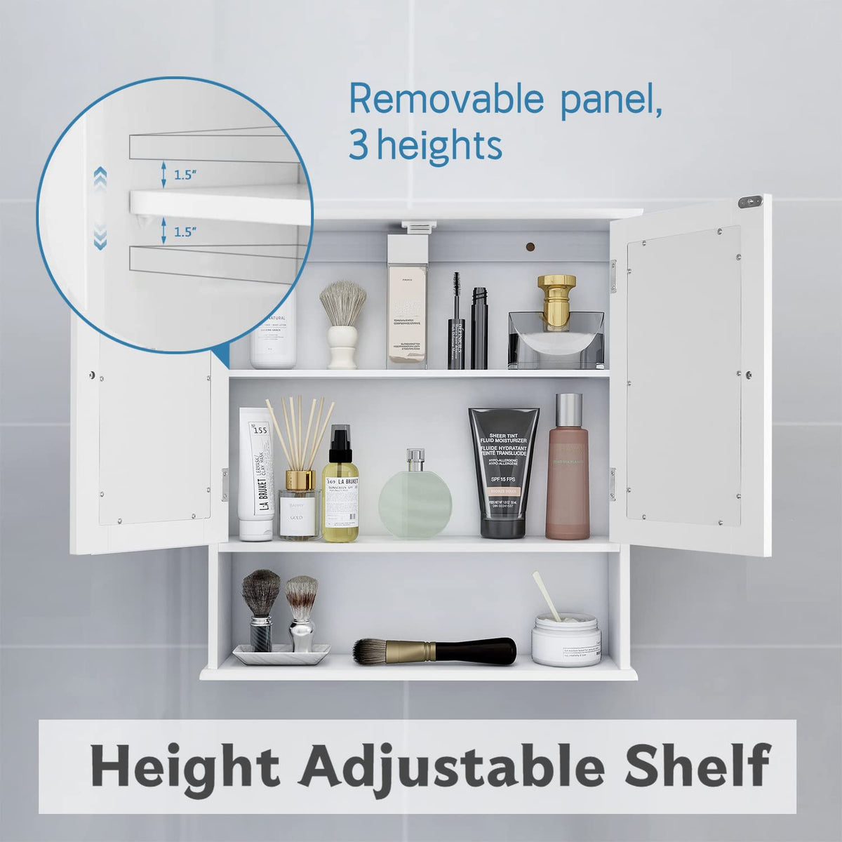 Medicine Cabinet with Mirror 2 Doors T817510