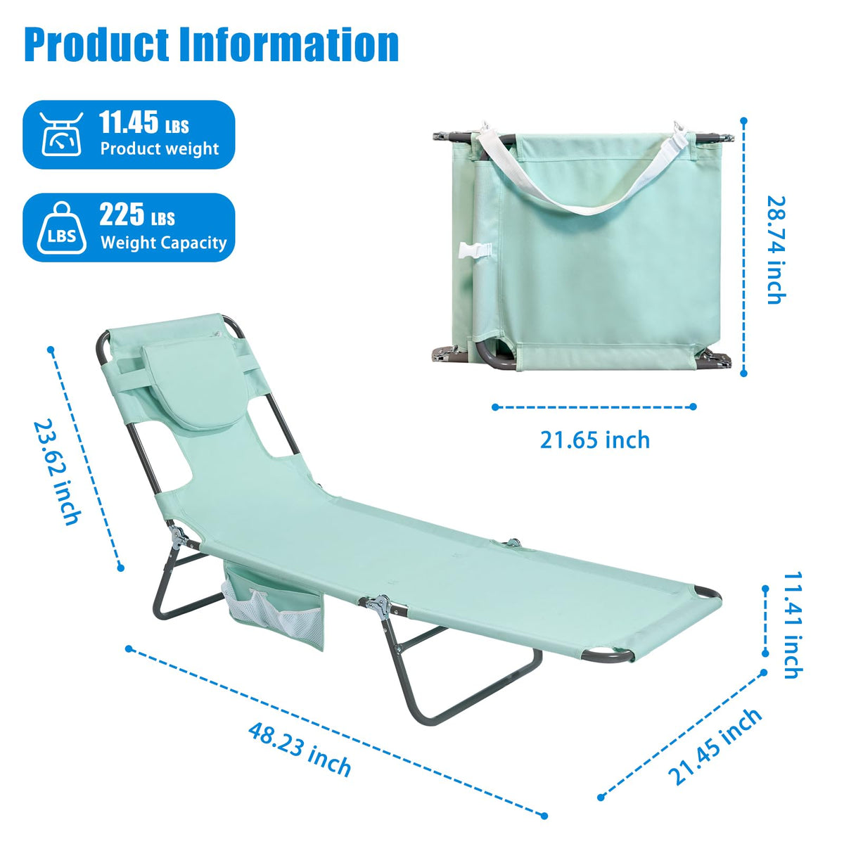 Portable Folding Beach Chair with Face Hole G7885