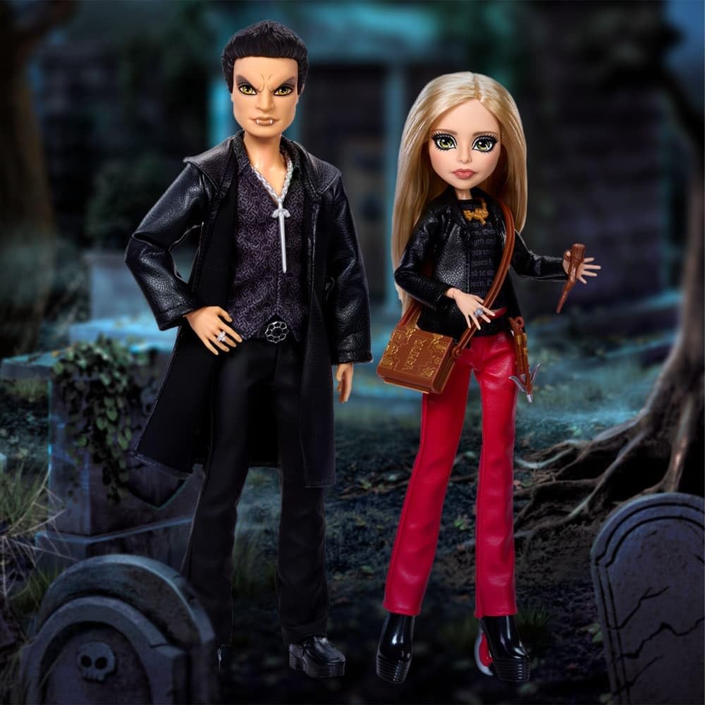 Buffy & Angel Dolls 2-Pack with Faux Leather Clothes T8636