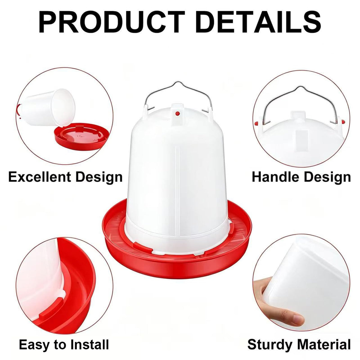 2 Pack 2 Gallon Plastic Poultry Waterer M8504