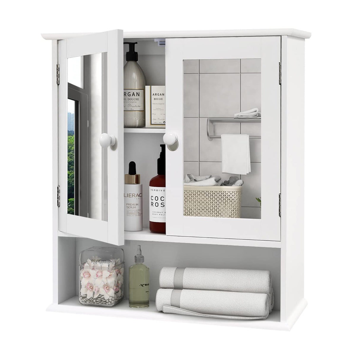 Medicine Cabinet with Mirror 2 Doors T817510