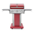 3-Burner Liquid Propane Gas Grill with Folding Sides, Wheels, 30000 BTU, Red S168