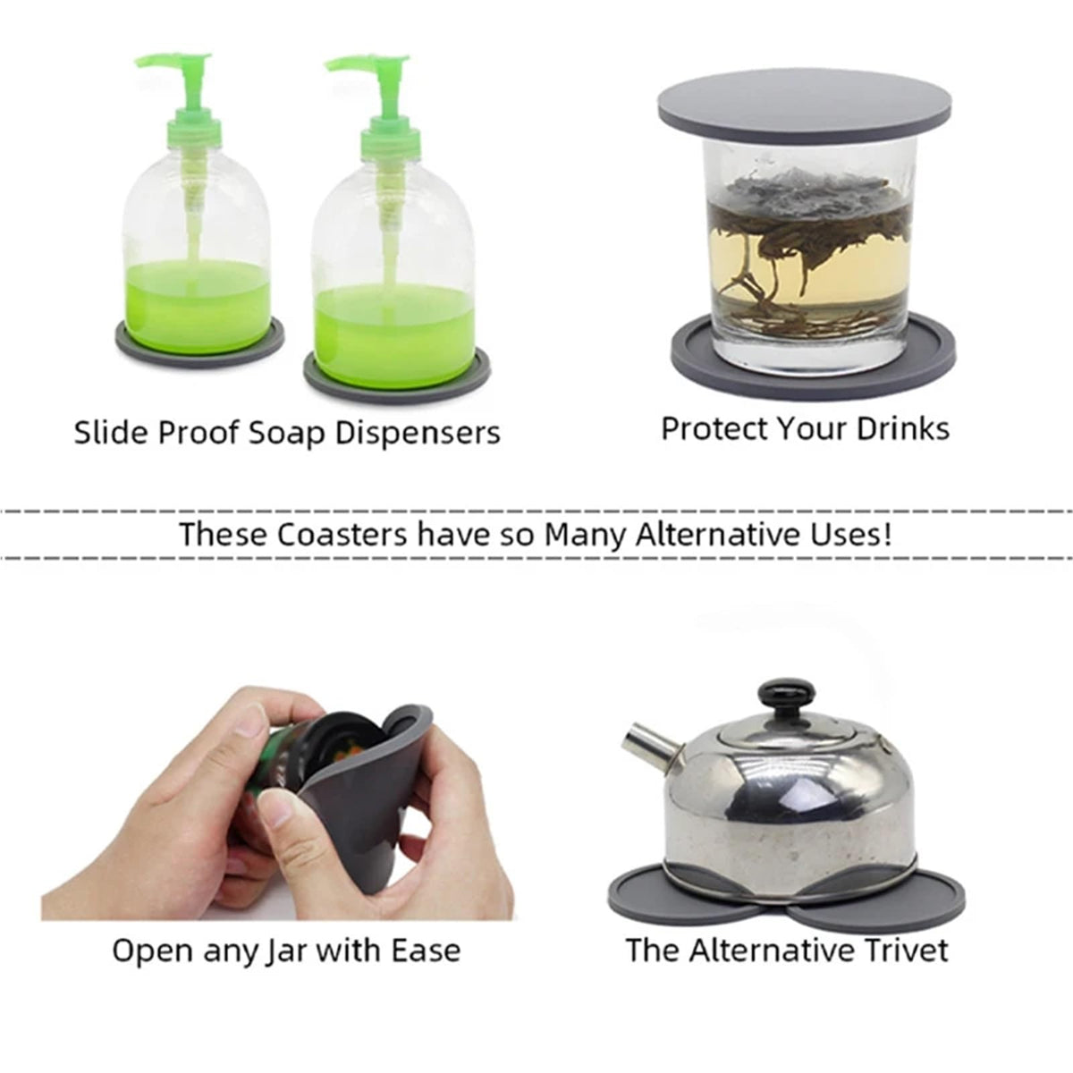 32 Pc Black Silicone Coasters Y910