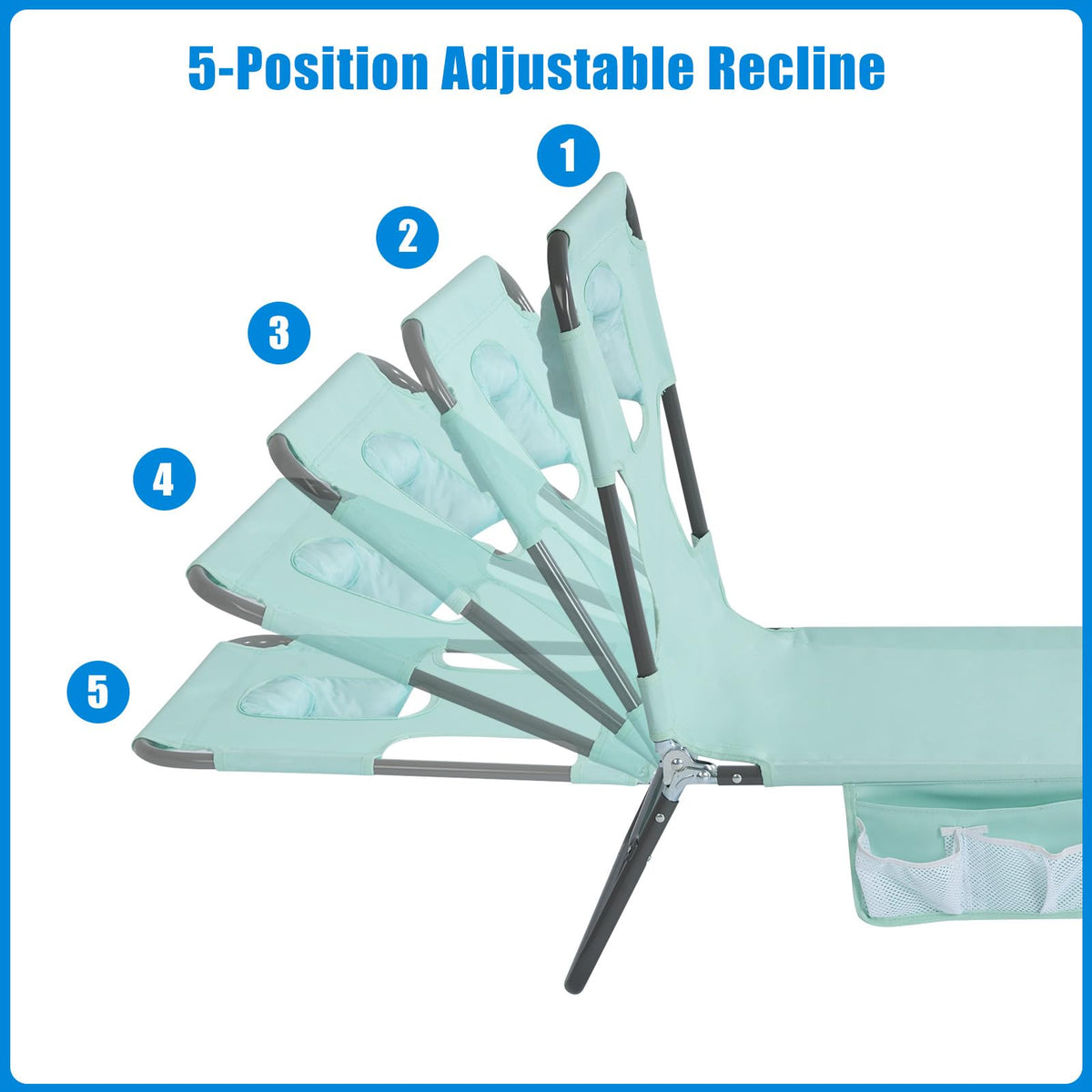 Portable Folding Beach Chair with Face Hole G7885