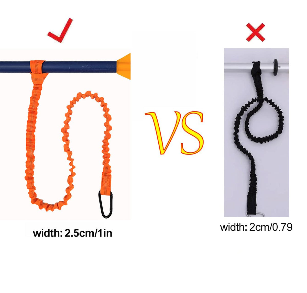 2 Pack Stretchable Paddle Leash with Carabiner G9796