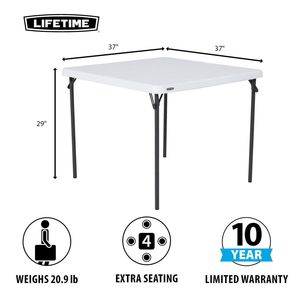 37-Inch Square Folding Card Table Q530