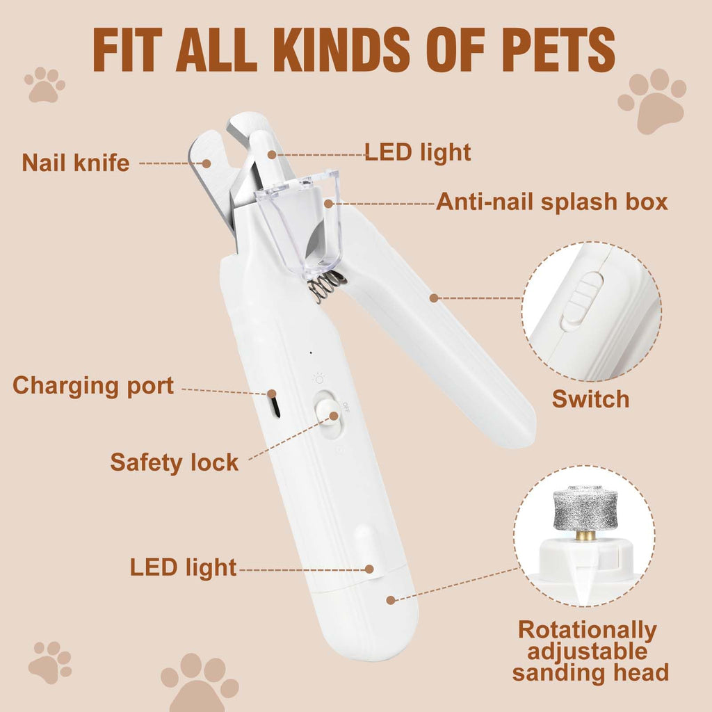 2-in-1 Dog Nail Grinder & Clippers with Light E135
