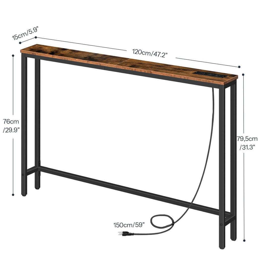 47.2" Narrow Console Table with Power Outlet L784