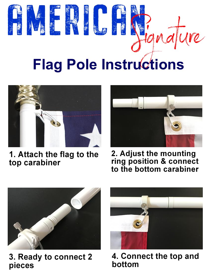 3x5 ft US Flag and 6 ft Aluminum Flag Pole Kit with Holder K70475
