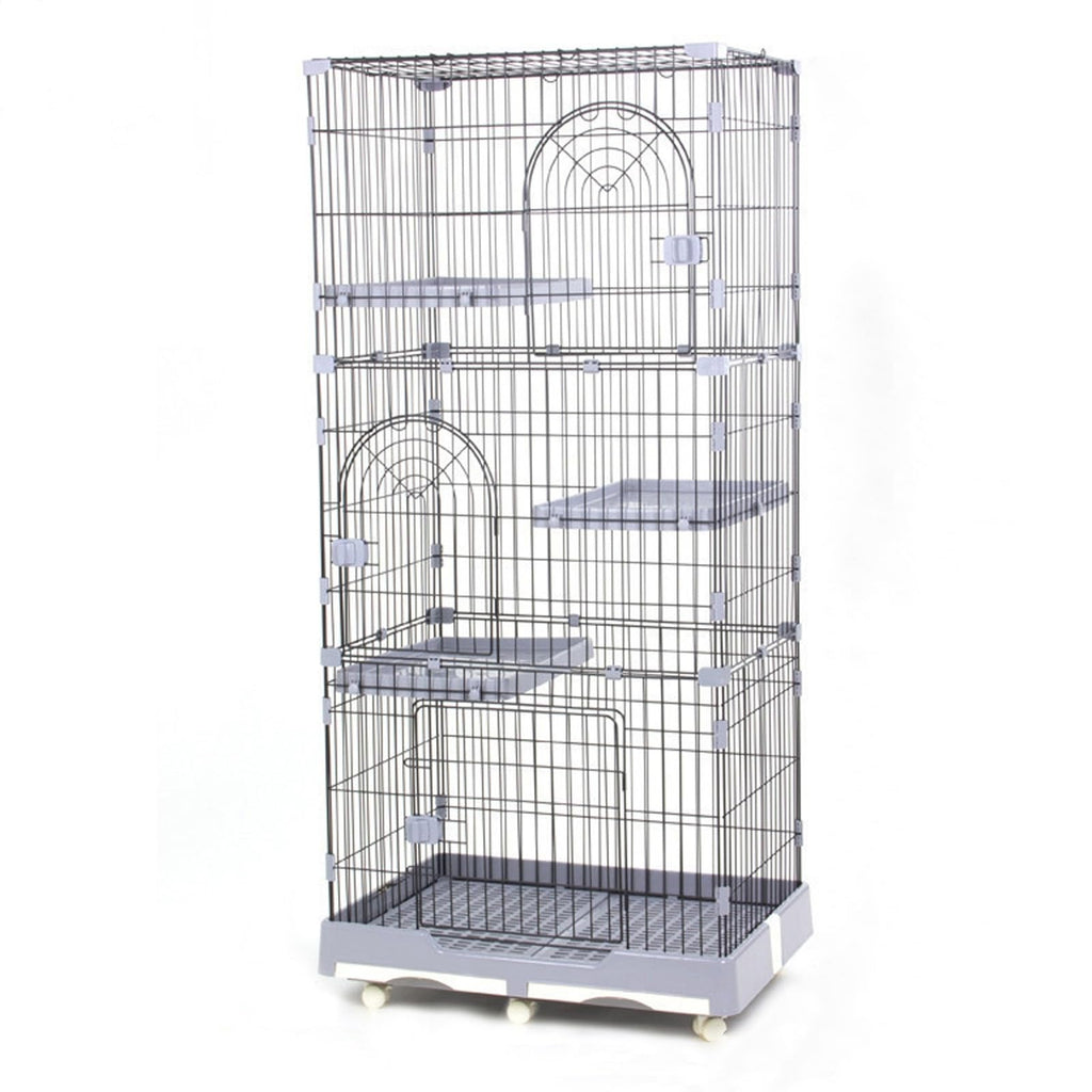 Foldable 4 Tier Detachable Cat Cage with Hammock A424400
