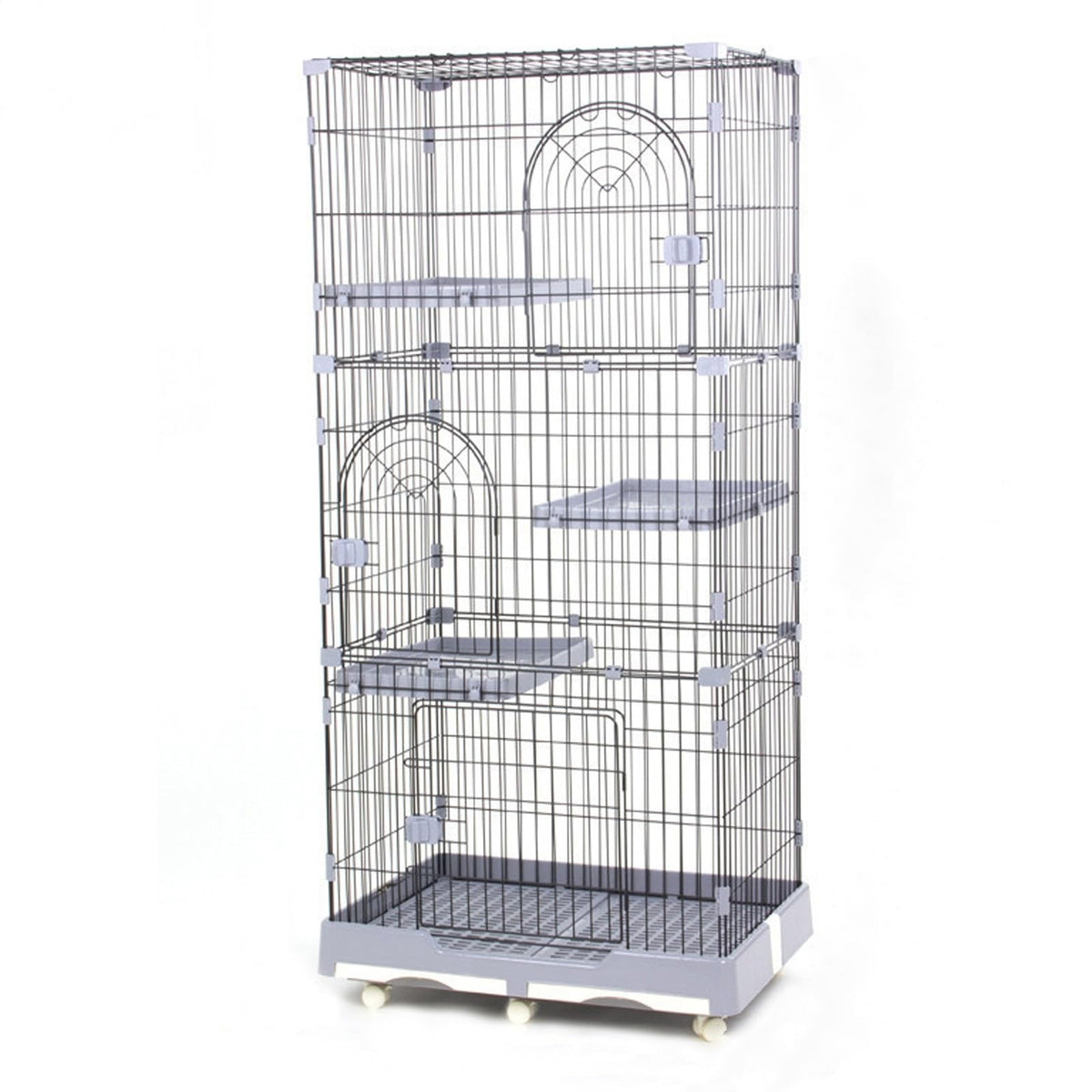 Foldable 4 Tier Detachable Cat Cage with Hammock A424400