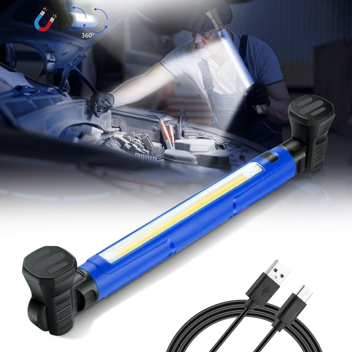 3000LM 5200mAh Rechargeable Magnetic IP54 Waterproof Cordless LED Work Light K890472
