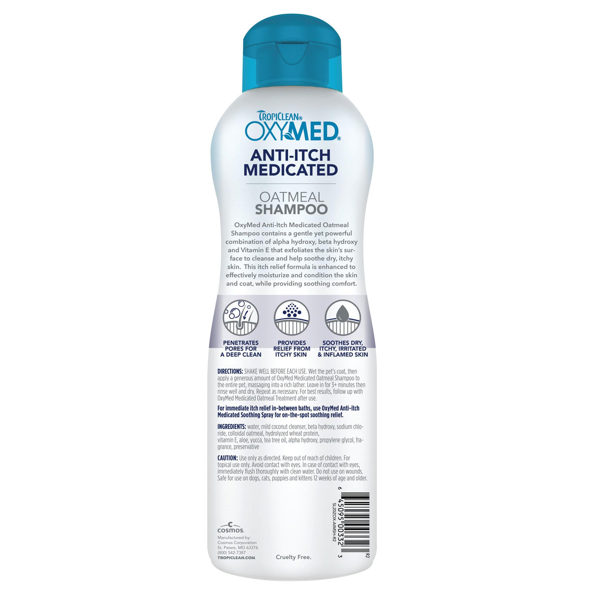 Medicated Dog Shampoo Oatmeal Formula 20oz A987