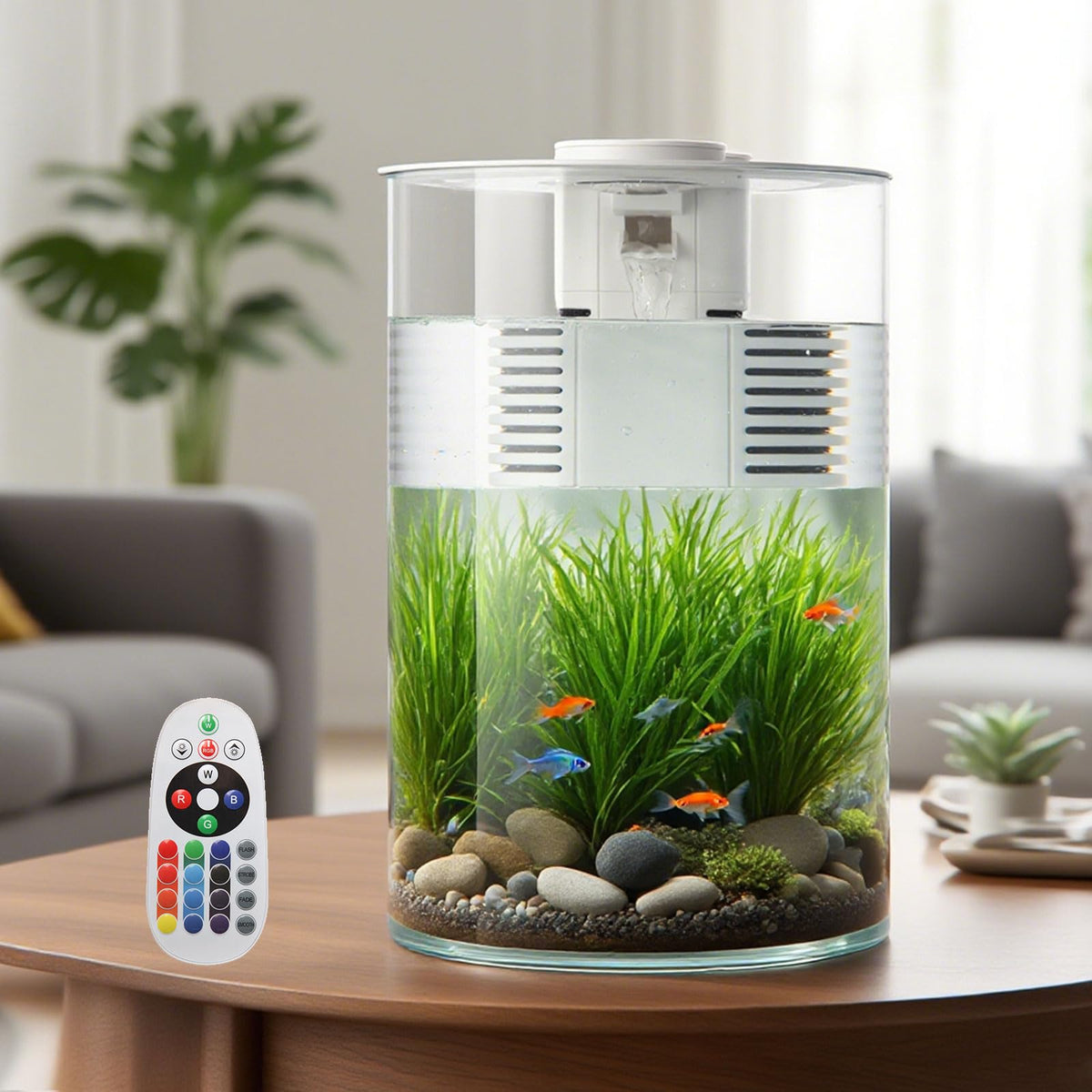 3 Gallon Self Cleaning Fish Tank Aquarium Starter Kit with Filter and Light E276078