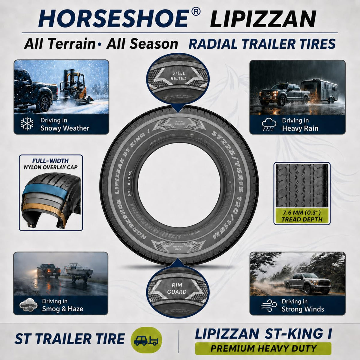 ST205/75R15 10-Ply Trailer Tires X94649