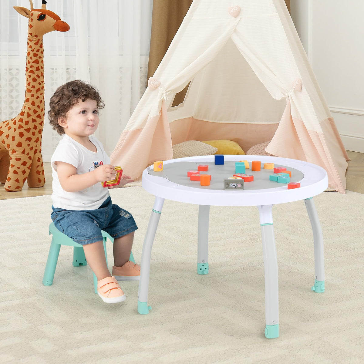 5 in 1 Baby Activity Center with Removable Toys White T11567