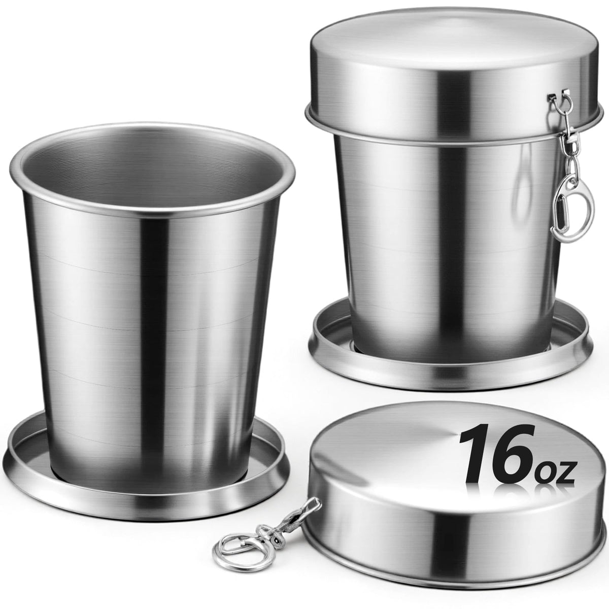 2 Pack 304 Stainless Steel Collapsible Cup 16 oz R82940