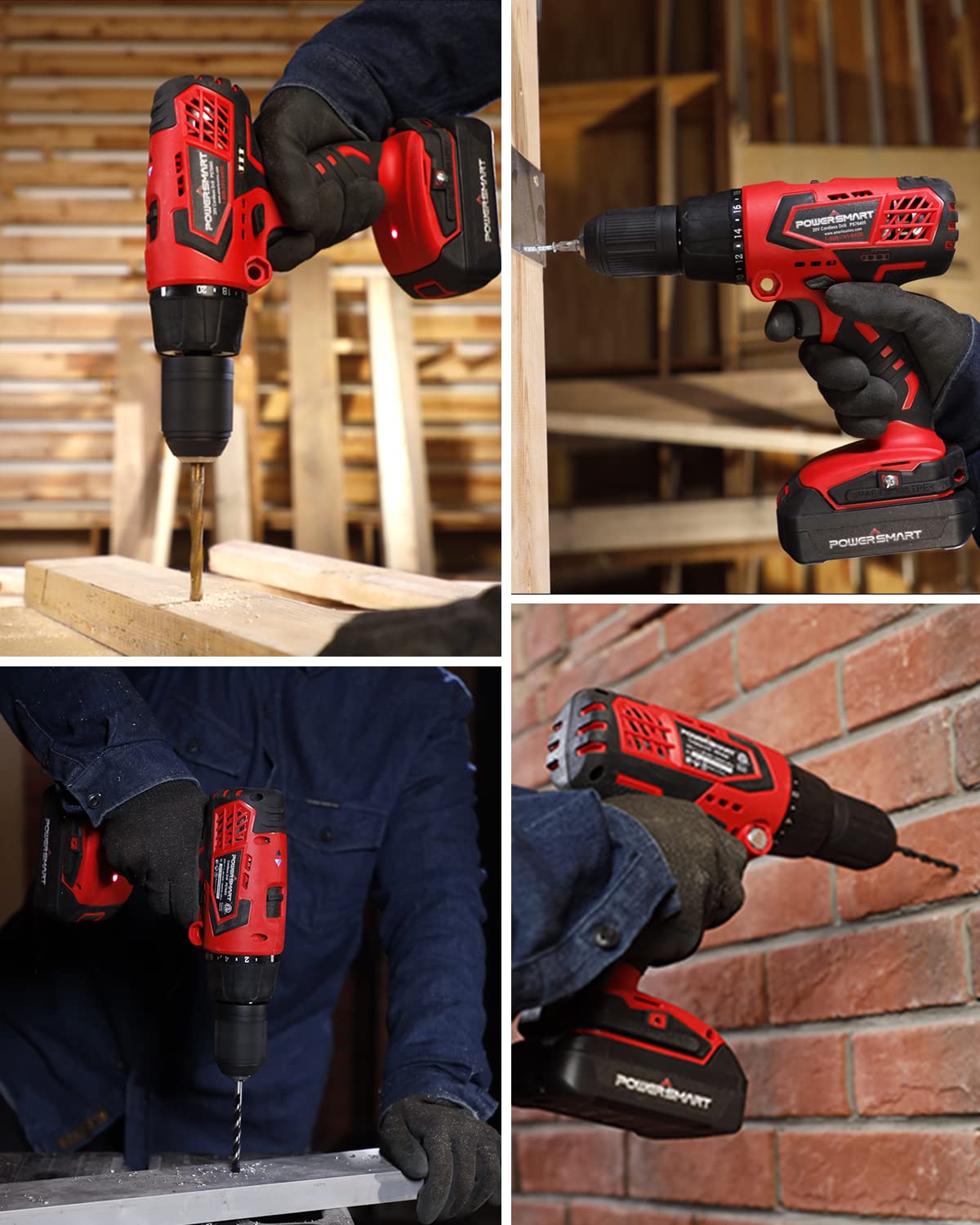 20V Cordless Drill Driver Set with Battery and Charger U9369