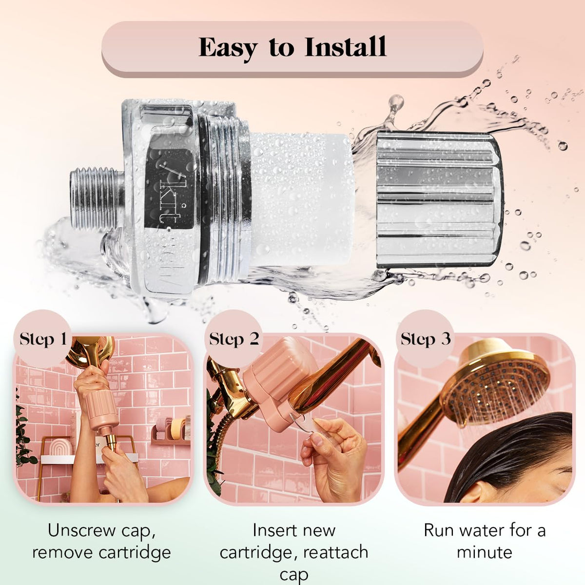 Castor Oil Shampoo + Coconut Oil Conditioner and Shower Filter Bundle K55518