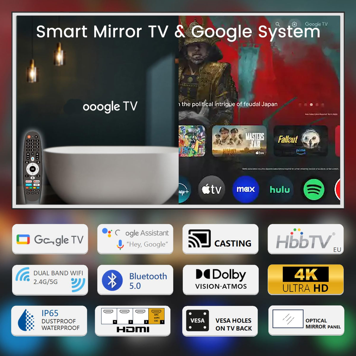 43" 4K UHD Smart Mirror TV with LED Light Q251